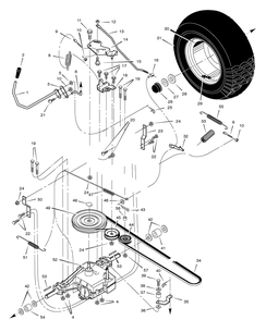 Motion Drive Diagram and Parts List for 461004X92B 2005 Briggs and Stratton Lawn Tractor